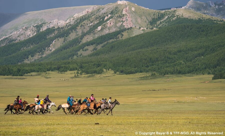 Terelj National Park: Tour with horse riding and hiking - Walking up to Aryabala Meditation Temple